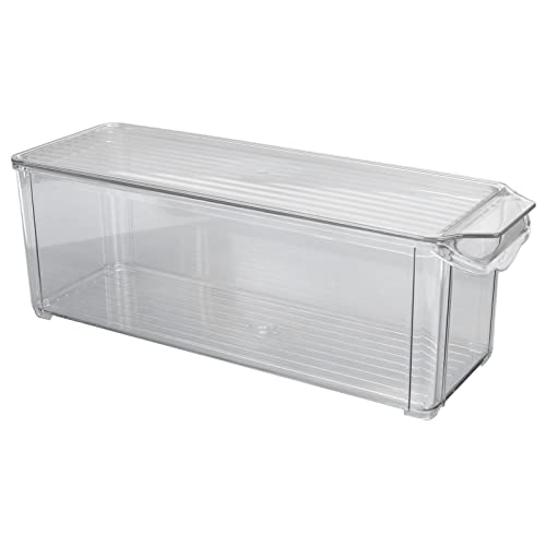Clear Storage Bins with Lids | Food Grade Plastic Organizing Bins for Pantry / Kitchen / Bathroom | Large Capacity Transparent Container for Food & Supplies (Narrow high (with cover)) von Xyntor