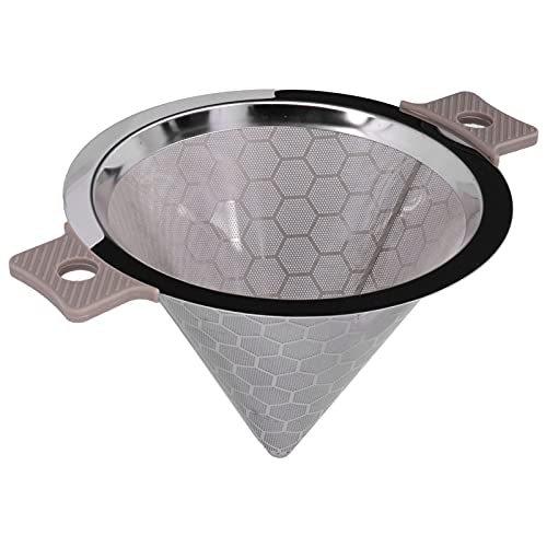 Cone Shaped Strainer for Coffee & Tea | Double Ear Fine Mesh Sieve with Heat Tolerant Handle | Stainless Steel Strainer for Tea Leaves/Milk Tea/Powder Sifting von Xyntor