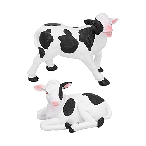 Cow Figurine 2 Pack - Hand Painted Synthetic Material Animal Sculpture for Garden/Bonsai/Home Decor | Miniature Cow Statue for Indoor & Outdoor Use | Cute Farmhouse Ornament (A Pair of Cow Figurine 2 Pack - Hand Painted Synthetic Material Animal Sculpture for Garden/Bonsai/Home Decor | Miniature Cow Statue for Indoor & Outdoor Use | Cute Farmhouse Ornament (A Pair of von Xyntor