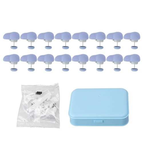 Duvet Clips 16pcs | Niedliches Bunny -Design verhindert die Trösterverschiebung | Betthalterungen für Bettlaken/Quilts/Vorhänge | Safe Button -Release, dekorative Halter (Blue) von Xyntor