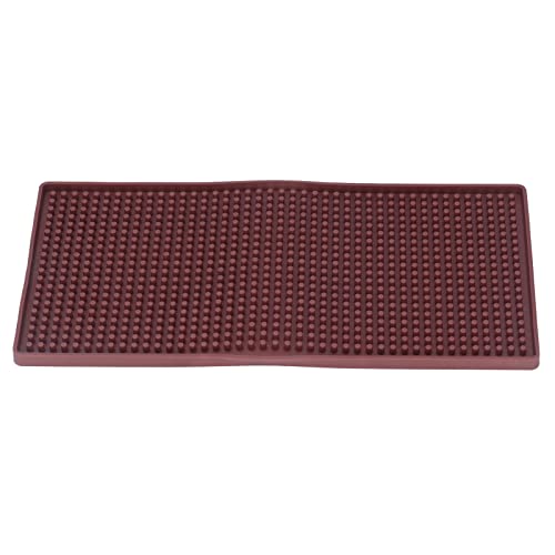 Excellent Silicone Bar Mat | Heat Tolerant & Nonslip for Countertops | Dishwasher Safe Food Grade Mat for Kitchen/Bar/Office | Unscented & Resilient 12x6 Inch (Brown) von Xyntor