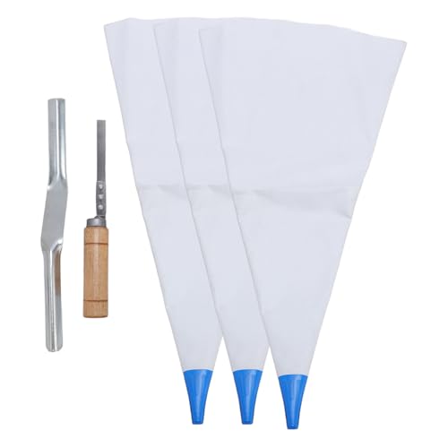 Fliesen Mörteltasche Kit | 3 Wiederverwendbare PVC -Mörtelbeutel mit Metalle Brick Jointer & Tuck Zeiger | Mauerwerksversiegelungsrohrbeutel zum Fugen- / Bodenfliesen / von Xyntor
