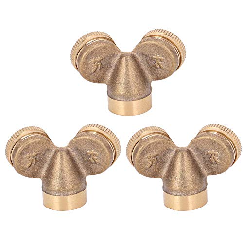 Garden Irrigation Sprinklers 3Pcs | G1 / 2 DN15 Copper Misting Nozzle for Lawn/Greenhouse/Roof Cooling | Water Saving Sprayer with 2 Heads von Xyntor