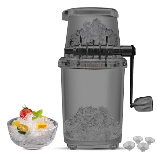 Hand Ice Crusher Machine | Manual Ice Crusher with Stainless Steel Blades for Home/Party/Bar | Portable Ice Maker for Snow Cones & Cocktails, BPA - Safe & Transparent Design (Black) von Xyntor