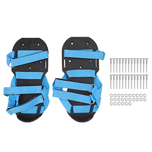 Lawn Aerator Shoes | Soil Aeration & Grass Ventilation | Garden Scarifier Spikes for Patio Yard/Grassland/Lawn | 13 Spikes per Shoe, Adjustable Nylon Straps, Blue von Xyntor