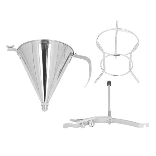 Stainless Steel Confectionery Funnel with Stand | Baking Funnel for Cake Decorating/Sweet Making/Home Kitchen | Accurate Dispensing Tool with Spring Control von Xyntor