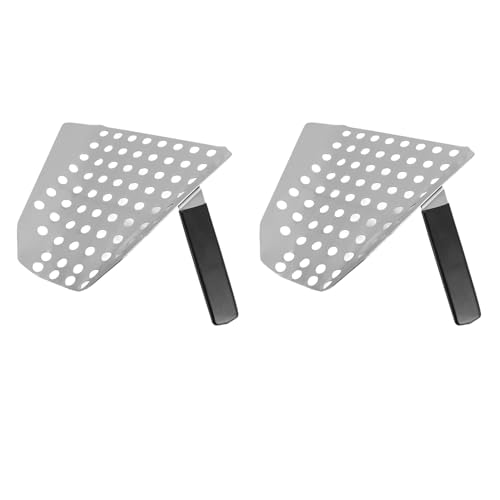 Stainless Steel French Fry Scooper | Ergonomic Handle for Fast Food/Popcorn/Restaurants | 2 Pack with Holes for Oil Drainage von Xyntor