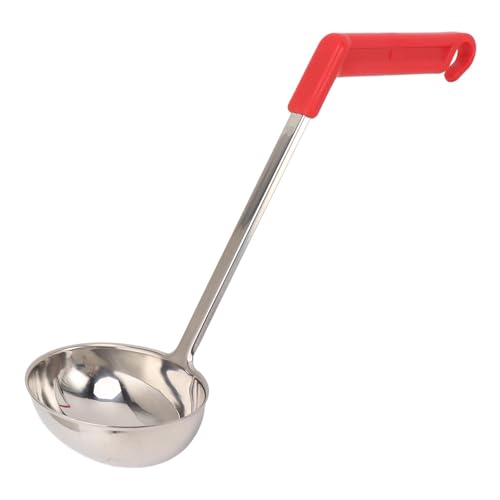 Stainless Steel Soup Ladle | Heat - Blocking Curved Handle & Plastic Grip | Multifunctional Kitchen Ladle for Cooking/Soup/Porridge | Sturdy & Leak - Guard Design (180ML) von Xyntor