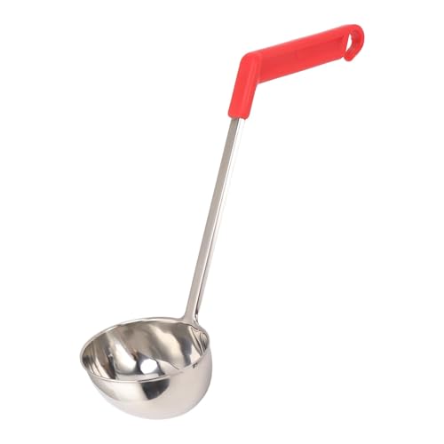 Stainless Steel Soup Ladle | Heat - Blocking Curved Handle & Plastic Grip | Multifunctional Kitchen Ladle for Cooking/Soup/Porridge | Sturdy & Leak - Guard Design (240ML) von Xyntor