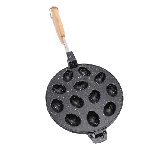 Walnut Cookie Maker 12 Cavities | Non - Stick Aluminum Alloy Pan for Cakes/Egg Waffles/Pastries | Heat Tolerant & Dishwasher Safe (Black) von Xyntor