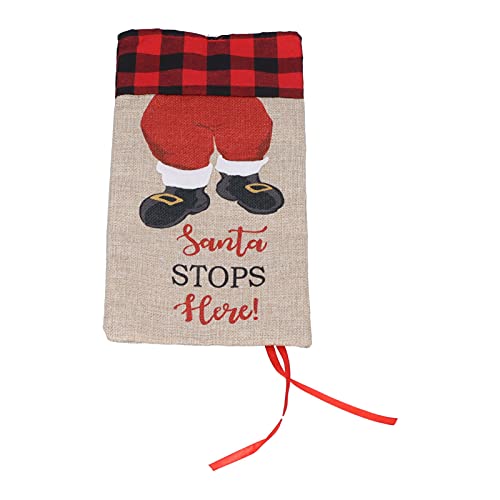 Weihnachts -Champagnerflaschenabdeckung | Santa Grid Design wiederverwendbarer Ärmeltasche | Feiertagspartydekor/gegenwärtige Verpackungslösung | Festliche Weinflaschenbeutel (Red and Black Check) von Xyntor