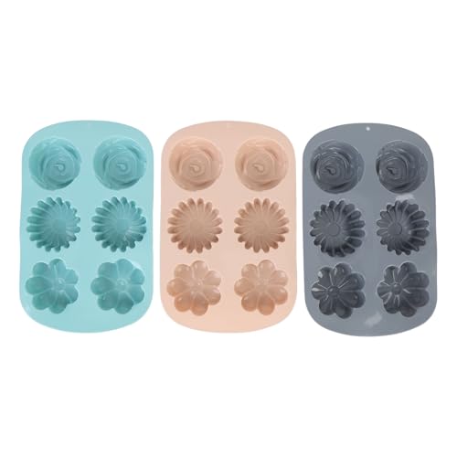 Xyntor 6 Cavity Cake Pans Set of 3 | Non Stick Silicone Baking Pans for Muffins/Cupcakes/Desserts | Heat Tolerant, Dishwasher Safe, Oven Safe von Xyntor