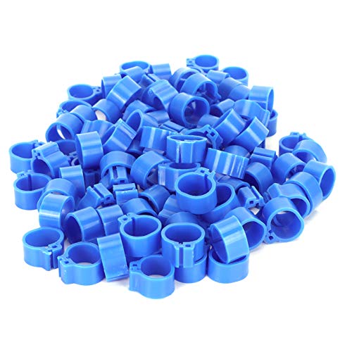 Xyntor Bird Leg Bands 10mm 200Pcs | No Word Plastic Leg Rings for Birds Identification | Reusable Foot Clip for Poultry/Homing Birds/Adult Birds | Lightweight & Sturdy (Blue) von Xyntor