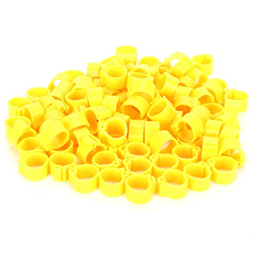 Xyntor Bird Leg Bands 10mm 200Pcs | No Word Plastic Leg Rings for Birds Identification | Reusable Foot Clip for Poultry/Homing Birds/Adult Birds | Lightweight & Sturdy (Yellow) von Xyntor