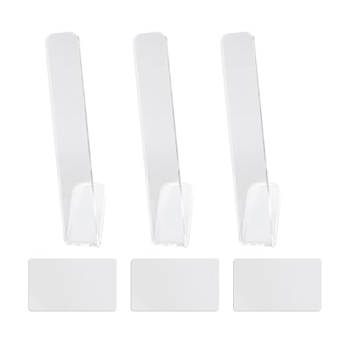 Xyntor Hathaken für Baseballkappen | 3 Pack transparente Acryl -V -Formkleber Wandbügel | Hält 10 Caps Organizer für Schrank/Schlafzimmer/Tür (Transparent) von Xyntor