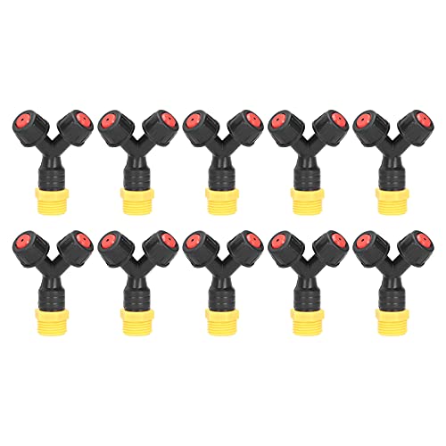 Xyntor Misting -Düse G1 / 2 Männlicher Faden 10pcs - feines Nebel -Bewässerungssprühgerät für Kultivierung/Garten/Gewächshaus | Wassersparende Doppelkopfdesign | Kunststoff robuste von Xyntor