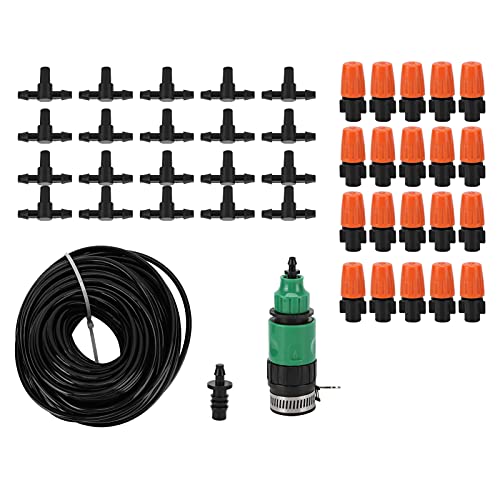 Xyntor Nebelbewässerungskit | Automatisches Atomisierungssystem für Garten/Rasen/Gewächshaus | 20m Schlauch mit 20 Düsen, Timer kompatibel von Xyntor