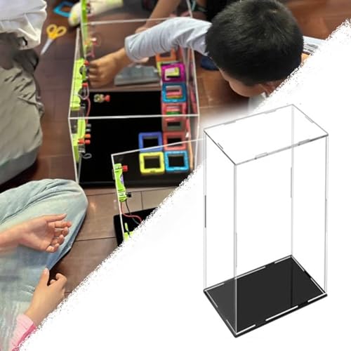 Acryl Vitrine Klare Acrylvitrine zum Selbermachen, Staubdichte Thekenbox für Sammlerstücke/Figuren/Puppen, 10 15 20 25 30 35 40 50 cm Hohe Würfelvitrine(L10xW15xH20cm/4x6x8") von Xyrona