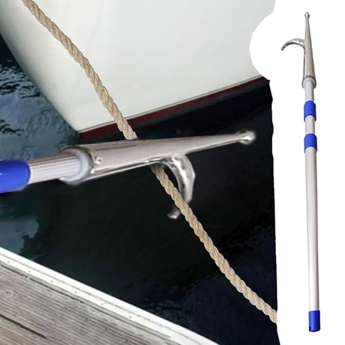 Bootshaken Anlegeseilhaken 100-600 cm, Leichte Schiebe- und Zieh-Bootshakenstange, Festmacherhaken für Bootfahren, Angeln, Kajakfahren und Wasserrettung(100-200cm/40"-79") von Xyrona