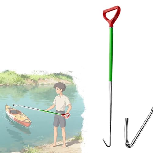 Bootshaken Bootshakenstange mit Großen Haken, Ultimative Bootsstangen für die Brandbekämpfung, zum an- und Ablegen, Lockvogel-Retrieverstangen mit Kunststoffgriff(1.6m/5.3ft) von Xyrona