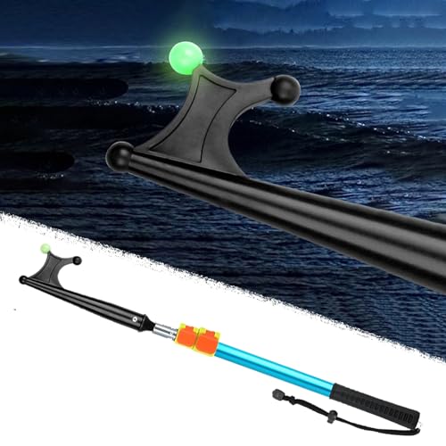 Bootshaken Bootsstangen mit Leuchtperle, Verstellbarer Bootshaken aus Metall mit Schnappverschluss, Schwimmfähige Schubstange zum Anlegen/Festmachen(Blue,102-240cm/40.2"-94.5") von Xyrona