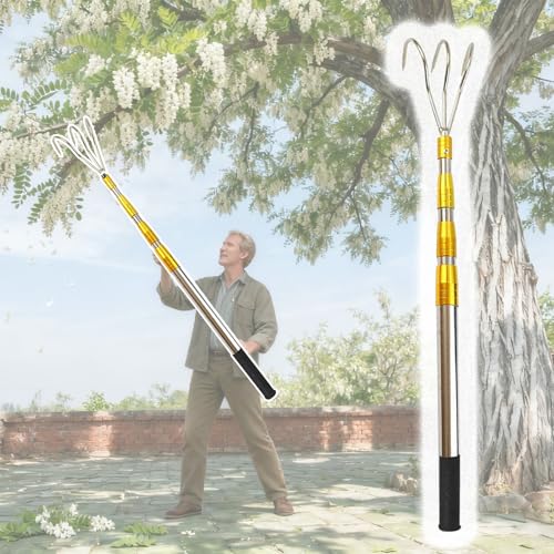 Bootshaken Greifhaken/Bootshakenstange 60–600 cm, Edelstahl-Greifer/Baumresteentfernung, Teleskop-Schiebestange zum Anlegen/Bootfahren(3-Claw,143-600cm/56" - 236") von Xyrona