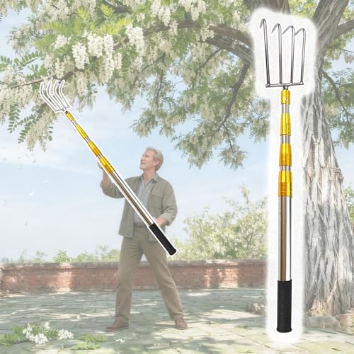 Bootshaken Greifhaken/Bootshakenstange 60–600 cm, Edelstahl-Greifer/Baumresteentfernung, Teleskop-Schiebestange zum Anlegen/Bootfahren(4-Claw,118-400cm/47" - 158") von Xyrona