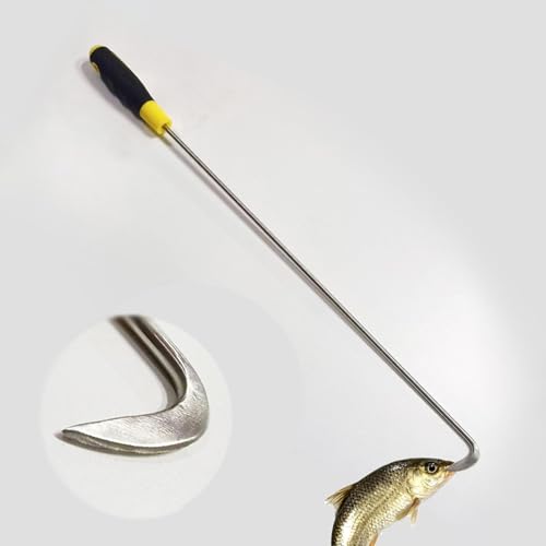 Bootshaken Scharfer Gaffelhaken mit Edelstahl-Gighaken, 60 70 80 90 100 cm Bootshakenstange, Hochleistungs-Anlegestange mit Rutschfestem Gummigriff(100cm/40") von Xyrona