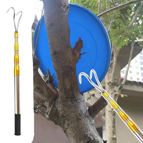 Bootshaken Teleskop-Hebewerkzeug/Bootshaken, Hochleistungs-Bootsstangen mit Scharfen Haken mit 2/3/ 4 Krallen, Lange Greifzange/Drahtgreifer(2-Claw,125-500cm/49" - 197") von Xyrona