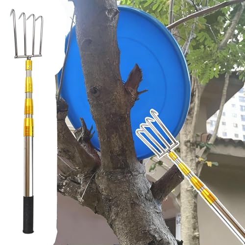 Bootshaken Teleskop-Hebewerkzeug/Bootshaken, Hochleistungs-Bootsstangen mit Scharfen Haken mit 2/3/ 4 Krallen, Lange Greifzange/Drahtgreifer(4-Claw,60-150cm/24" - 59") von Xyrona