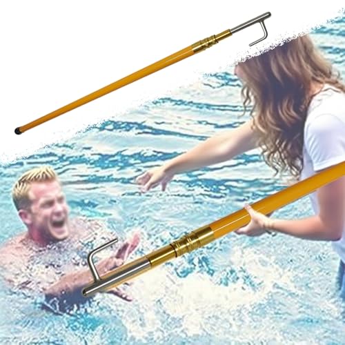 Bootshaken Teleskop-Rettungshaken 1,1–10 m, Hochleistungs-Bootshakenstange zum Schieben und Ziehen, Bootsstangen mit Austauschbaren Haken aus Edelstahl 304(130-800cm/51"-315") von Xyrona