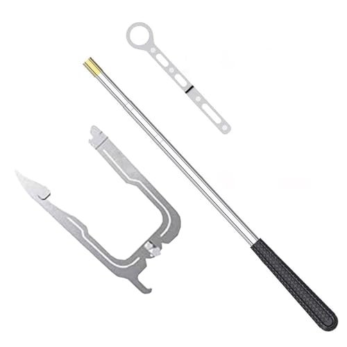 Bootshaken U-förmige Teleskop-Schubstange mit Haken, 40–148 cm Langer Bootshaken für Anlege- und Schleppseile, Edelstahl-Lockvogel-Retrieverstangen(B:40-148 cm/15.8" - 58.3") von Xyrona