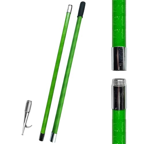 Bootshaken Verstellbarer Bootshaken (1/2/3/4 Stück), Hochbelastbarer Grüner Andockstab, Wasserfeste Köder-Retrieverstange mit Edelstahlhaken(1-2m/40"-79") von Xyrona