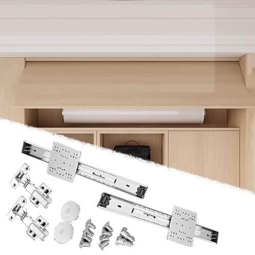 Türschiene mit versteckten Taschen, Soft-Close-Schiebetürschiene, Stahl, Rieles para Puertas Corredizas mit Rollen, 45 cm, silberfarben von Xyrona