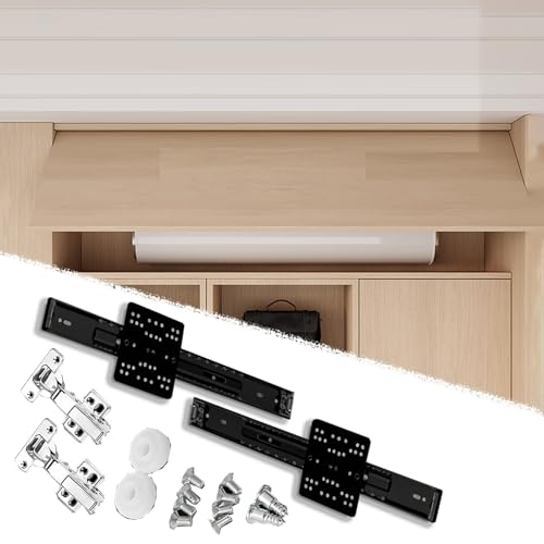 Türschiene und Beschläge-Set mit versteckten Taschen, sanft schließende Schiebetürschiene, Stahl, Rieles para Puertas Corredizas mit Rollen, Schwarz, 35 cm von Xyrona