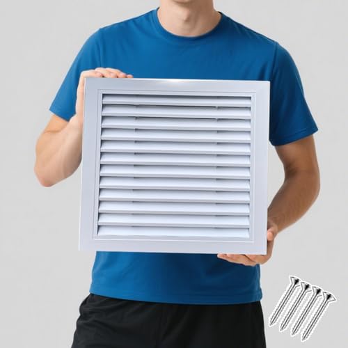 Xyrona Revisionsklappe Revisionsklappe/Dachbodenlüftung mit Filter, Revisionsklappe aus Aluminiumlegierung mit Schrauben, Rohrlüftungsklappe mit Lamellen für Außentür/Haus/Garage(35x60cm/14 x24) von Xyrona
