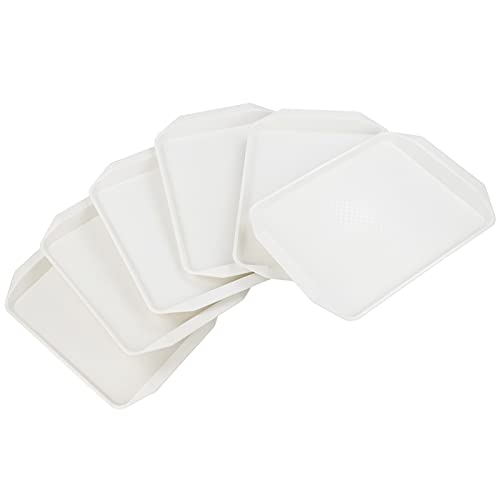 Xyskin Kunststoff-Fast-Food-Serviertabletts, Küchentablett, Weiß, 6er Pack von Xyskin