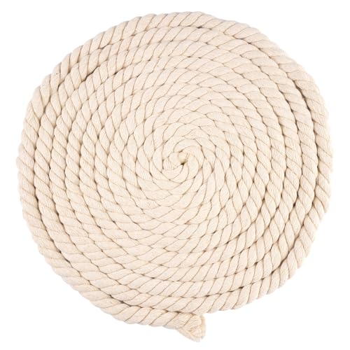 Weich Baumwollseil, 15 Mm X 5 M Beige Dickes Seil, Dicke Kordel, Seil Aus Baumwolle, Geflochtenes Baumwollseil Für Dekoration, DIY-Bastelarbeiten, Handwerk, Gartenarbeit, Geschenke Verpackung von Xyvor