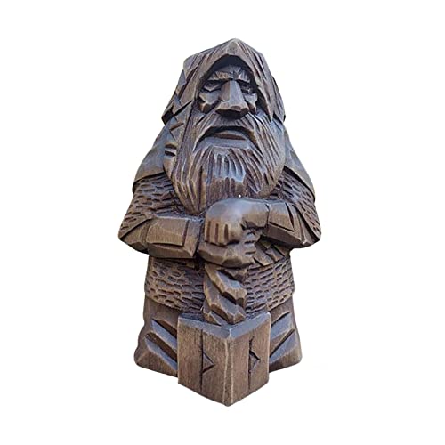 Xzan Barbarische Wikinger-Statue aus Harz - Nordische Wikinger-Statue | Odin Nordischer Gott Statue Harz Figur | für Garden Yard Ornament, 10 × 3,5 cm / 4 × 1,4 Zoll von Xzan
