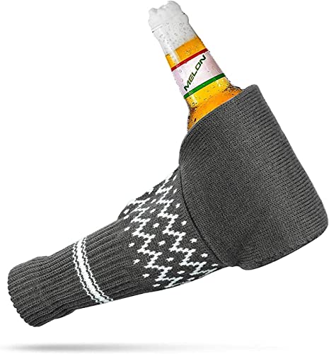 Bierhandschuh Bier Handschuh Funny Weinflaschenabdeckung Bier Fäustling Handschuhe Isolierender Strick Handschuh Gestrickt Getränke Halter Für Weißen Elefant, Gag Geschenk von Xzbling