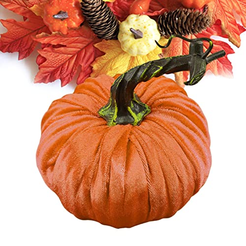 Xzbling Künstliche Kürbisse, Samt Künstliche Kürbisse Dekoration Kürbisse Kürbisse Gefälschte Kürbisse Für Herbst Ernte Halloween Thanksgiving Tischdekorationen Decoration 10CM von Xzbling