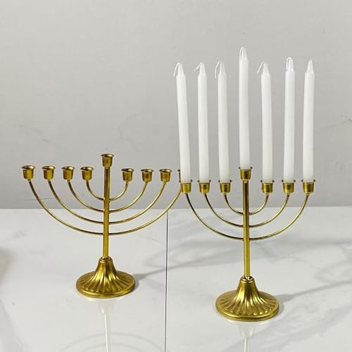 Xzbling Menora Kerzenständer Kerzenhalter Chanukka Leuchter Mit 7/9 Zweigen Kerzenhalter, Vintage Gold Chanukkaleuchter Für Shabbat, Tabernakel, Tischdekoration von Xzbling