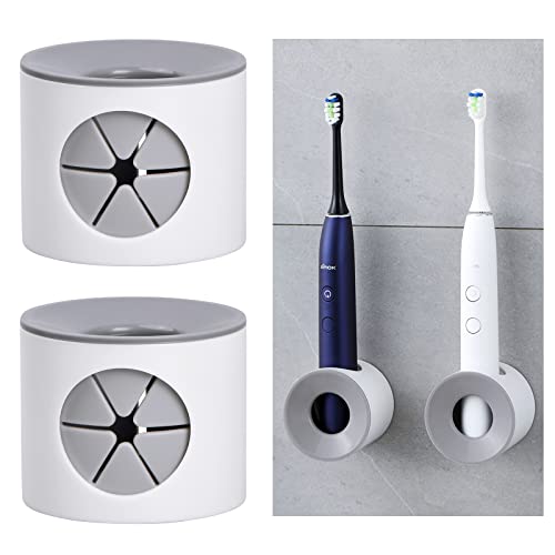 Xzeemo 2 Stück Elektrische Zahnbürste Halter, Zahnbürstenhalter Wandmontage, Zahnbürstenhalter Ohne Bohren, Universal-Zahnbürstenhalter, Selbstklebender Elektrischer Zahnbürstenhalter von Xzeemo