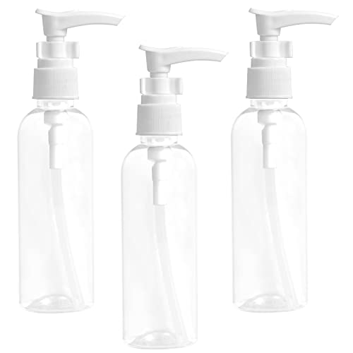 Xzeemo 3 Stück 100ml Pumpflasche Nachfüllbar, Transparente Reise Flaschen, Kunststoff Pumpspender, Seifenspender für Kosmetische Lotion Shampoo Flüssigseife für Zuhause Reisen Geschäftsreise von Xzeemo