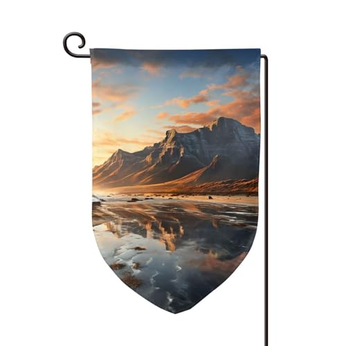 Gartenflagge Berg bei Sonnenaufgang, doppelseitig, 30,5 x 45,7 cm, Gartenflaggen für den Außenbereich, Gartenflaggen für alle Jahreszeiten von Xzeit