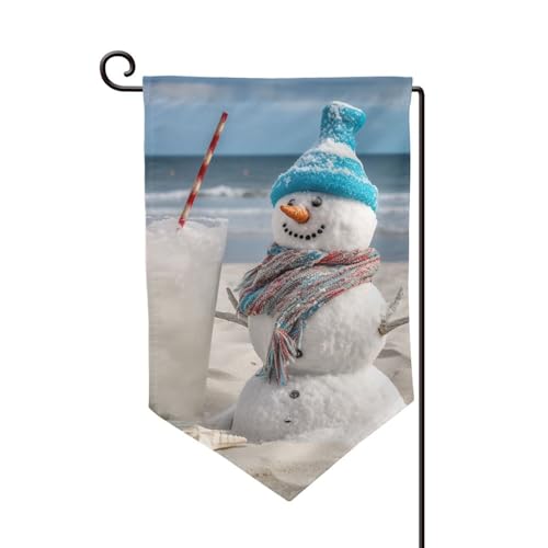 Gartenflagge Schneemann, doppelseitig, 30,5 x 45,7 cm, Gartenflaggen für den Außenbereich, saisonale Flaggen für Outdoor-Dekoration, Urlaub, Gartenflaggen für alle Jahreszeiten von Xzeit