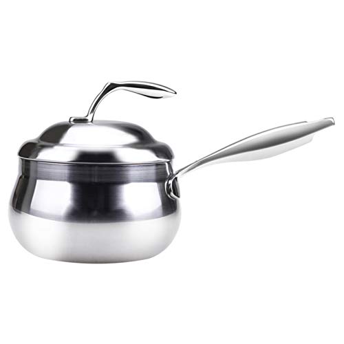 kleine Pfanne, Milchpfanne, Milchpfanne, Kochtöpfe, Mini-Milchpfanne aus Edelstahl, antihaftbeschichtete Pfanne mit Deckel for Babynahrung, schnell erhitzendes Kochgeschirr mit Verbrühschutzgriff von Xzeit