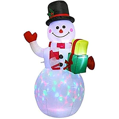 1,5 m Weihnachten Aufblasbarer Schneemann Dekoration mit rotierenden LED-Lichtern für Innen Außen Hof Garten Weihnachtsdekorationen von XzhixiangKing