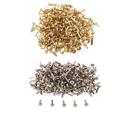 200 Stück Splinten, Metall-Papierbefestigungen, Mini-Brads, Rundkopf-Brads, Spaltstifte, für Bastelarbeiten, Scrapbooking, 2-in-1 von XzhixiangKing