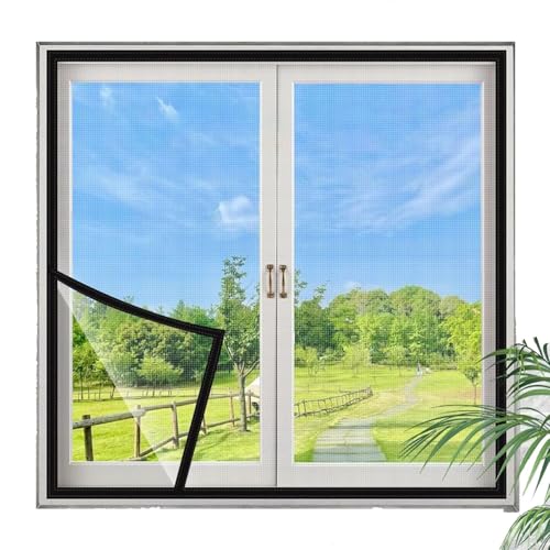 Fenstergitter Selbstklebend Fliegengitter Insektennetz Moskitonetz, Wiederverwendbares Netzgitter, 90x120cm von XzhixiangKing